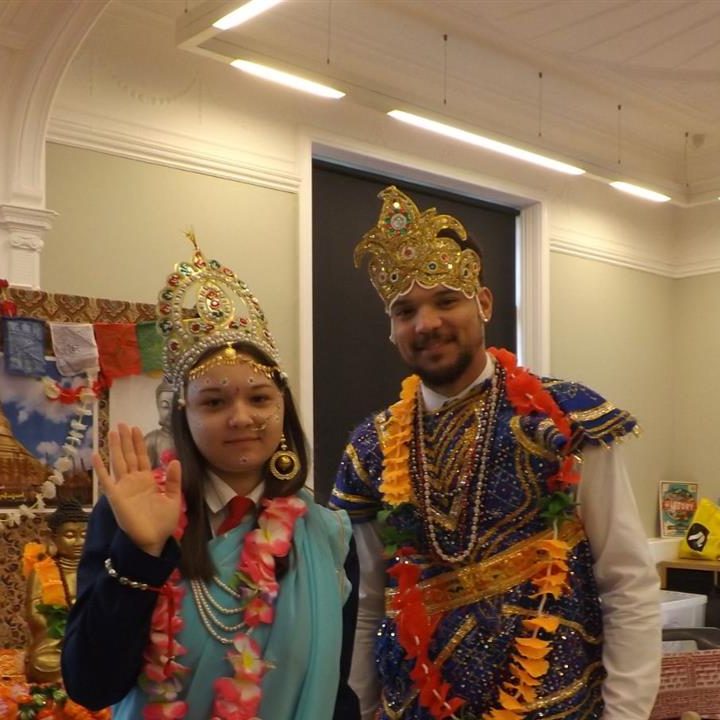 Buddha's royal parents the king and queen of Lumbini.
